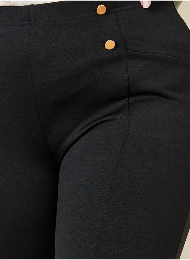 Styli - Button Detail Treggings - Image 1