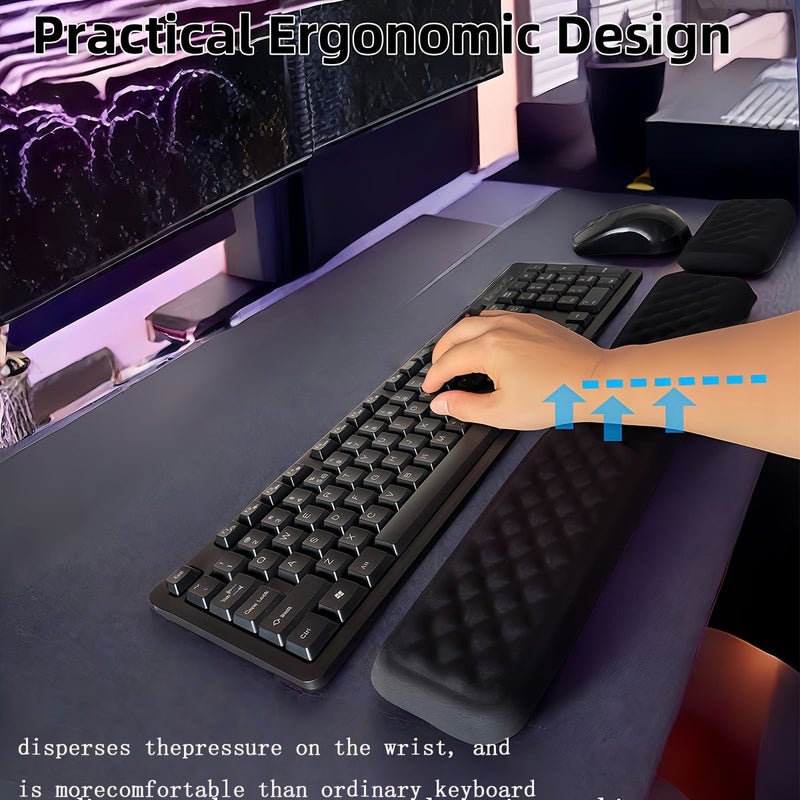 Purple Leather Keyboard And Mouse Wrist Rest Set With Full Support Pad - Image 5