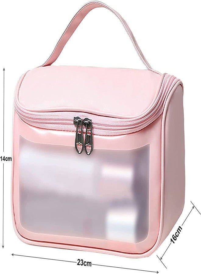 Wishbone Clear Toiletry Bag, Wash Make Up Bag PVC Waterproof Zippered Cosmetic Bag, Portable Carry Pouch for Women Men (Black Medium) - Image 4