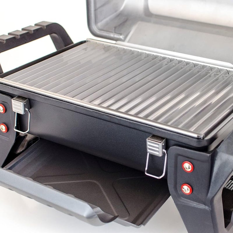 شاربرويل شواية Char-Broil X200 Grill2Go - شواية منزلية محمولة بتقنية التصوير بالأشعة تحت الحمراء الحقيقية (TRU-Infrared Technology)، لون رمادي مصنوعة من الألمنيوم المصبوب - Image 2
