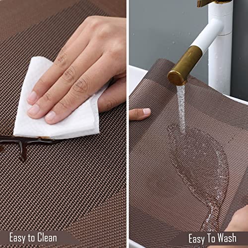 TASKHOUSE Table Runner Non-Slip, Durable PVC Woven Vinyl, Stain Resistant for Kitchen, Dining Table, Bedroom (Brown, Pack of 1) - Image 5