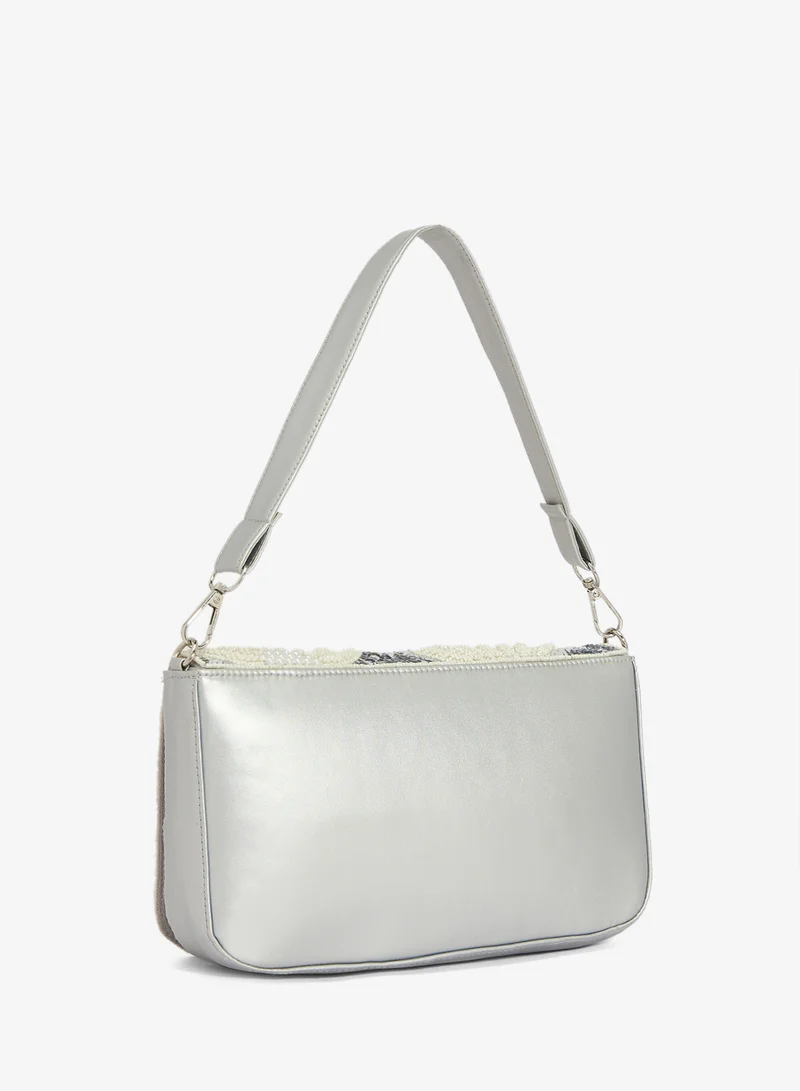 Ginger Boutique Embroidered Beaded Floral Shoulder Bag