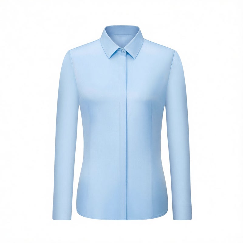 Women's Stretch Wrinkle-Free Fitted Blouse Office Work Shirt - Image 1