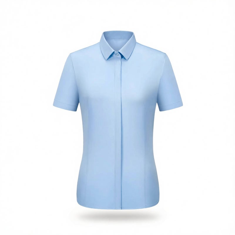 Women's Stretch Wrinkle-Free Fitted Blouse Office Work Shirt - Image 2