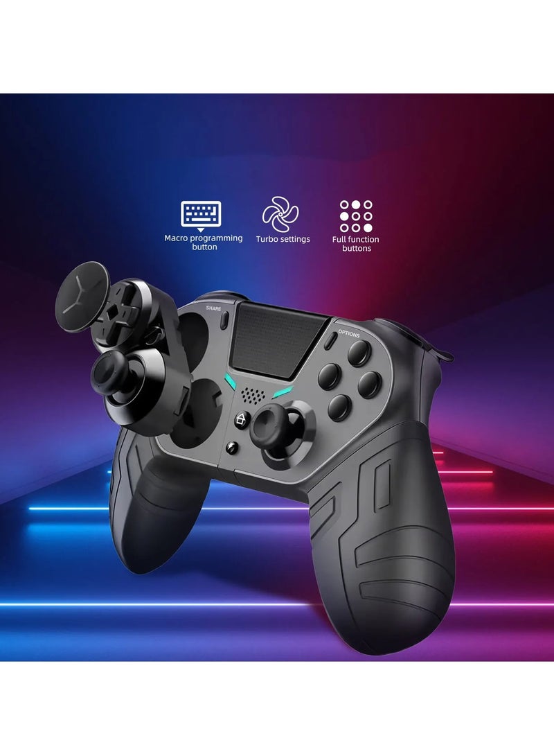 Wireless Controller, HD Dual Vibration Game Controller Remote, Programmable Turbo Function Bluetooth Gamepad With 3 Programmable Back Buttons And 1 Sensitivity Control, (Black)  - Image 4