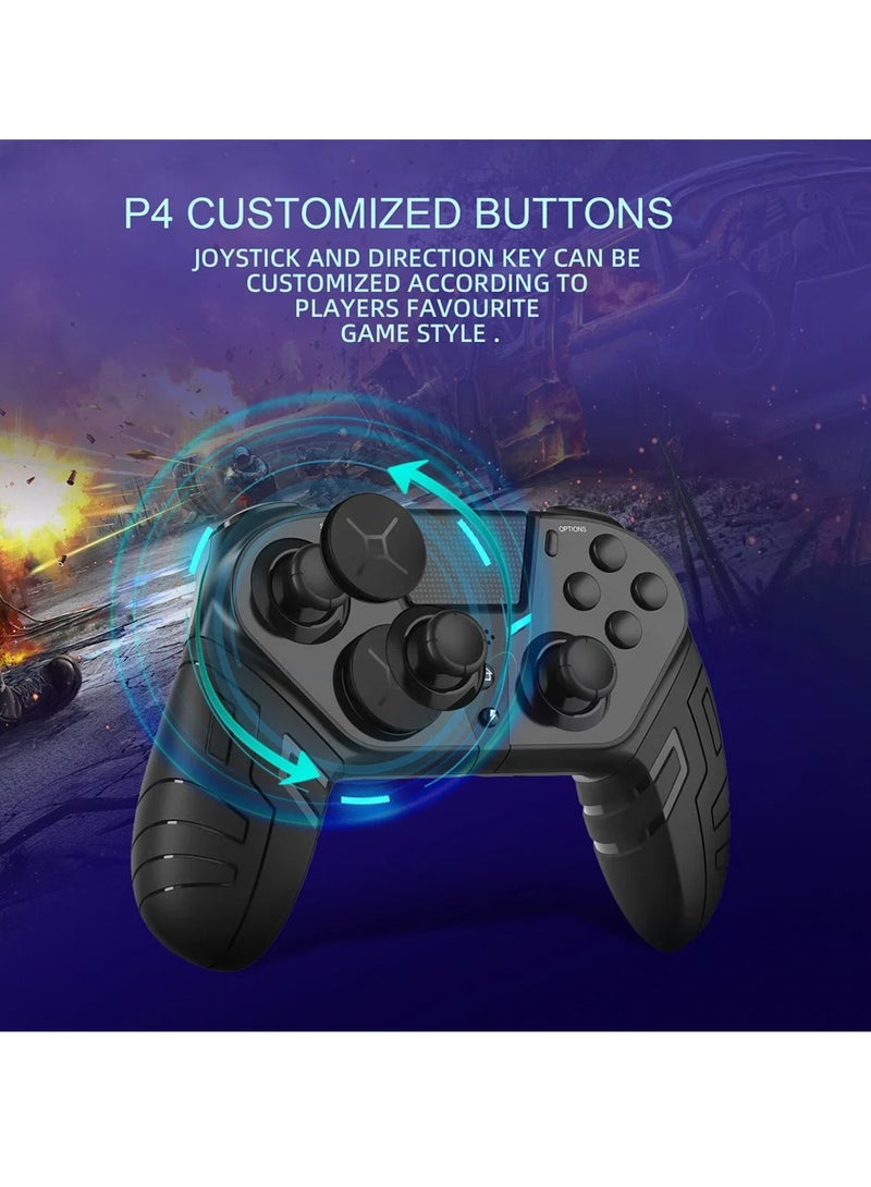 Wireless Controller, HD Dual Vibration Game Controller Remote, Programmable Turbo Function Bluetooth Gamepad With 3 Programmable Back Buttons And 1 Sensitivity Control, (Black)  - Image 2