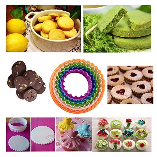 NELXULAS NELPLA Two Side Round Cookie Cutters,Biscuit Cutters and Fondant cake Cutters, Set of 6 PCS, Assorted color - Image 3