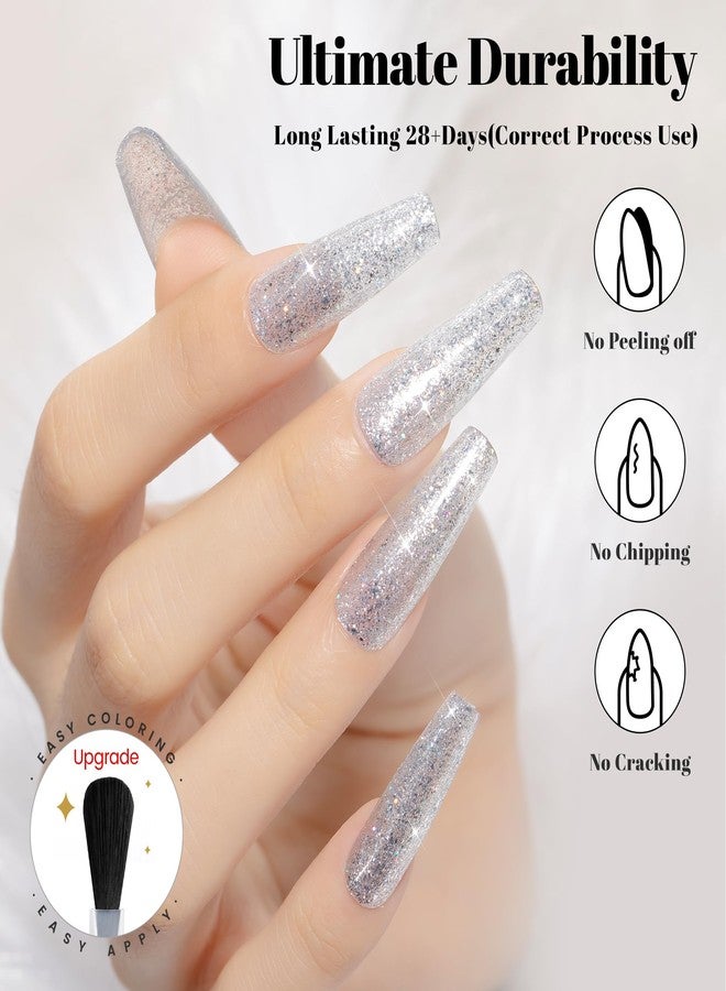 YTD Likomey Gel Nail Polish,15ml Colorful Silver Glitter UV Gel,Shiny Sparkly Salon Home DIY UV Manicure Nail Art Varnish,SF438 - Image 3