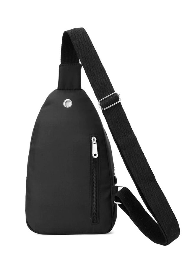 Small Crossbody Sling Bag Sling Backpack,Chest Bag Daypack Fanny Pack Cross Body Bag for Outdoors Hiking Traveling,Black - Image 4