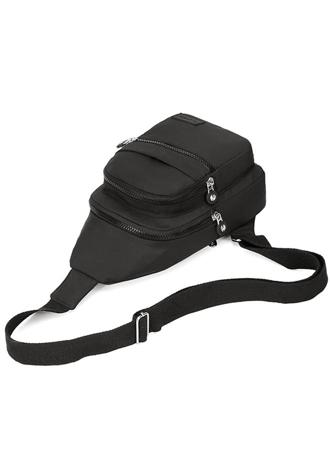 Small Crossbody Sling Bag Sling Backpack,Chest Bag Daypack Fanny Pack Cross Body Bag for Outdoors Hiking Traveling,Black - Image 5