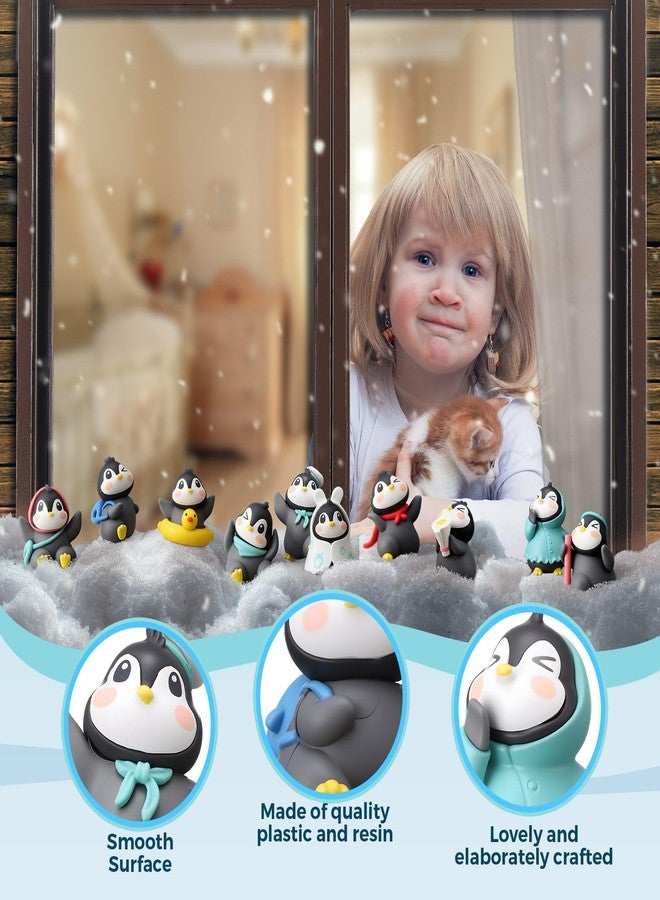 ماكاري مجموعة ألعاب ماكاري المكونة من 30 قطعة من مجسمات البطريق الصغيرة، شخصيات بطريق لطيفة، مجموعة ألعاب، مجسمات كرتونية صغيرة لتزيين الكيك، مجسمات شتوية لتزيين الكيك للأولاد والبنات (أنيقة) - Image 3