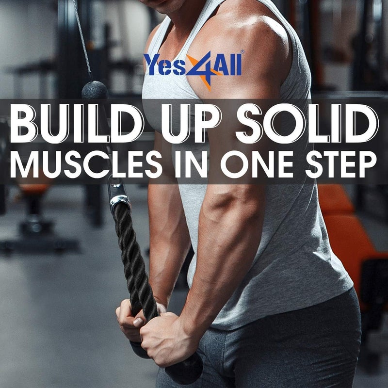 Yes4All Combo Tricep Rope and V Bar Cable Attachment for Strength Training - Image 4