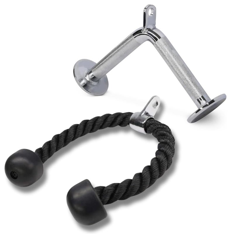 Yes4All Combo Tricep Rope and V Bar Cable Attachment for Strength Training - Image 1
