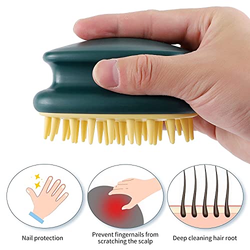 Mockery Hair Scalp Massager Shampoo Brush with Soft Bristles Silicone Scrubber, Hair Massager, Dandruff Comb, Scalp Exfoliator for Hair Growth, Dandruff Removal,Hair Clean & Head Relax (Yellow) - Image 2