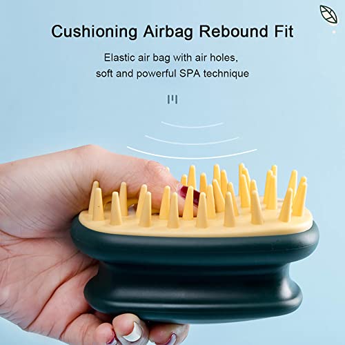 Mockery Hair Scalp Massager Shampoo Brush with Soft Bristles Silicone Scrubber, Hair Massager, Dandruff Comb, Scalp Exfoliator for Hair Growth, Dandruff Removal,Hair Clean & Head Relax (Yellow) - Image 3