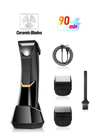 Men's Body Hair Trimmer Electric Razor with LED, Rechargeable Wet and Dry Grooming Clipper for Sensitive Areas, Includes Dock and 2 Limit Combs in Black - pzsku/Z906629C6098EF5A224D4Z/45/1746514876/b5fb254d-30f5-4ec6-ac84-4bc7a1271b4d