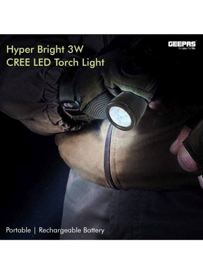 GEEPAS Rechargeable LED Flashlight Black - Image 4