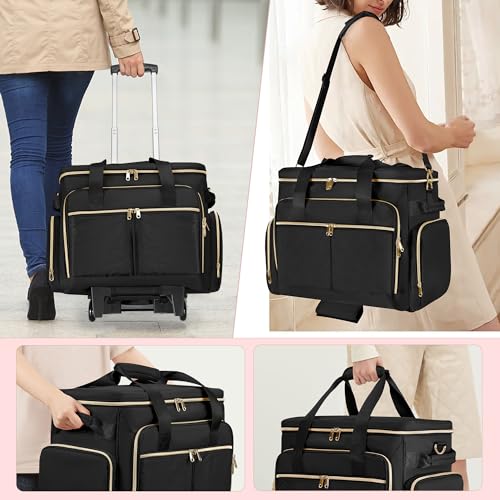 Prokva Rolling Teacher Bag with Wheels, Teacher Tote Bag with Detachable Trolley, Fits for 15.6" Laptop, Black (Patent Design) - Image 5