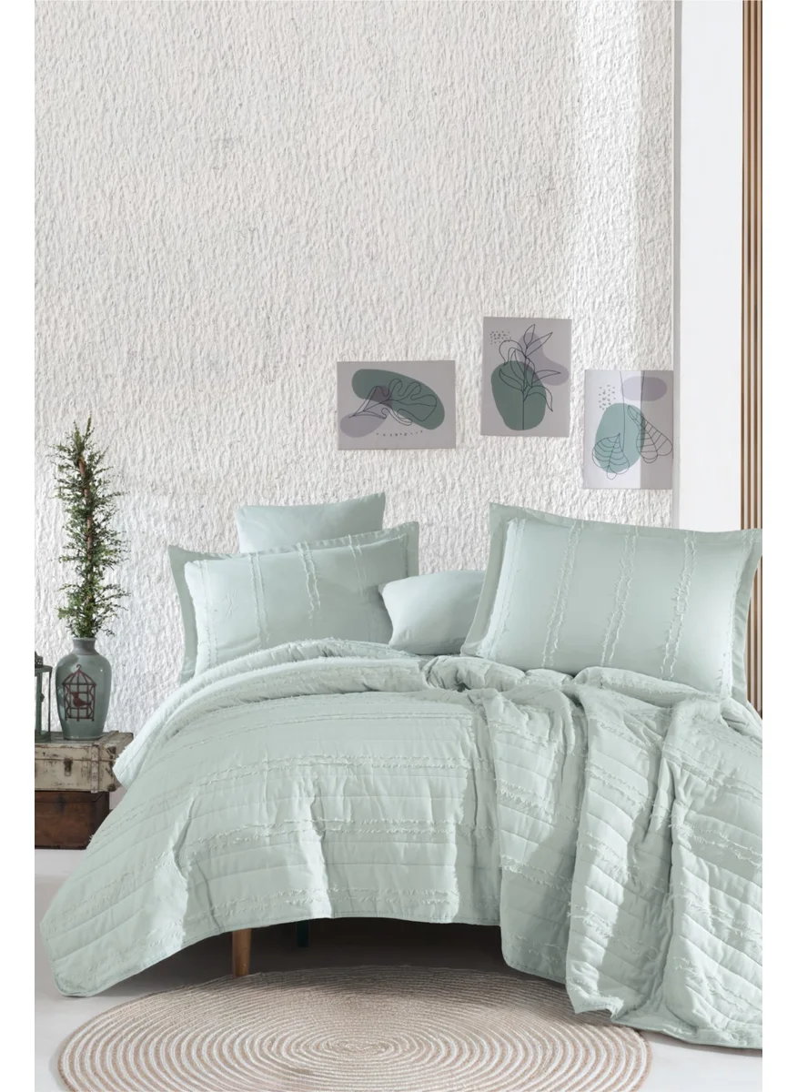 Clasy Ranforce Cotton Single Bedspread Set Avola Beige