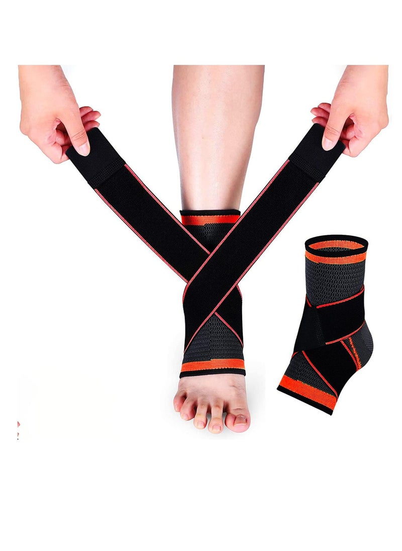 Generic - Premium Ankle Support Compression Brace for Injuries, Ankle Protection Guard Helpful In Pain Relief and Recovery. Ankle Band For Men & Women (Free Size), Black - Image 1