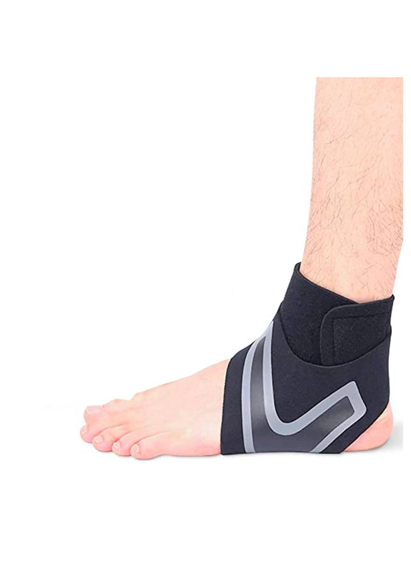 Generic - Premium Ankle Support Compression Brace for Injuries, Ankle Protection Guard Helpful In Pain Relief and Recovery. Ankle Band For Men & Women (Free Size), Black - Image 1