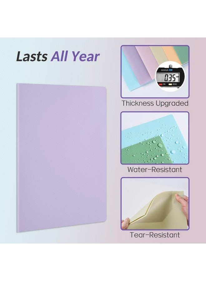 Sooez 6 Pack Pocket Folders With Labels, Heavy Duty Plastic File Folders With Pockets, Pastel Poly Folders For Documents Letter Size, Colored School Offfice Folder Bulk, Back To School Supplies - Image 3