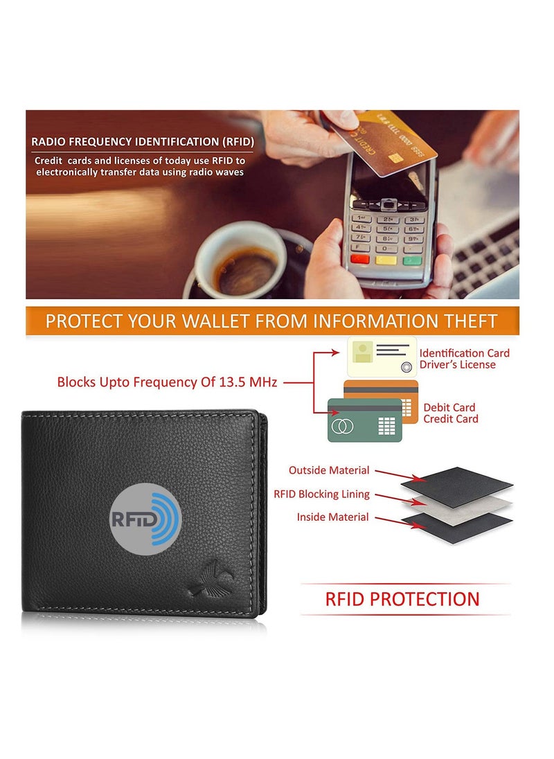 HORNBULL - Leather Maddison Black Rfid Blocking Wallet for Men's | Wallets Men's - Image 1
