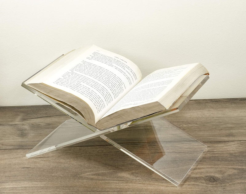 Red Co. Transparent Clear Acrylic Book Holder 2 Piece Reading Stand for Open and Closed Books, Magazines, Textbooks 6" x 11" x 6" - Image 2