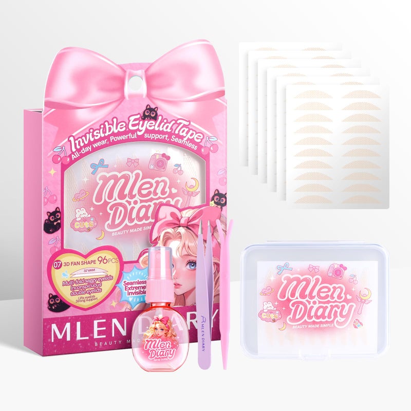 MLEN DIARY Double Eyelid Tape Invisible Eyelid Lifter Strips for Hooded Eyes Droopy Eyelid Lifter Eye Lid Strips with Tools 96P32 6mm - Image 3