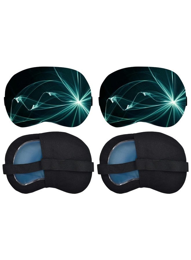 Samtrish Stylish Gel Bead Eye Mask | Hot Cold Therapy Eye Compress with Abstract Green Burst Design | Puffy Eye & Stress Relief | Comfortable Sleep Shade for Migraine & Travel | Pack of 2 - Image 1