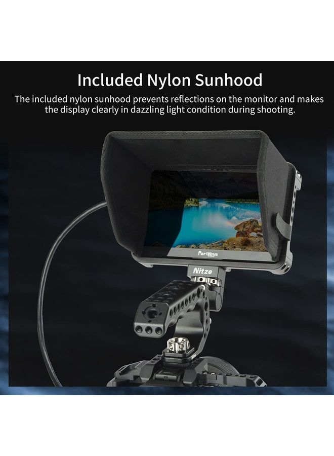 Nitze Cage for PortKeys LH5P / LH5P II 5.5" Monitor with Sunhood and HDMI Cable Clamp - JT-I01B - Image 5