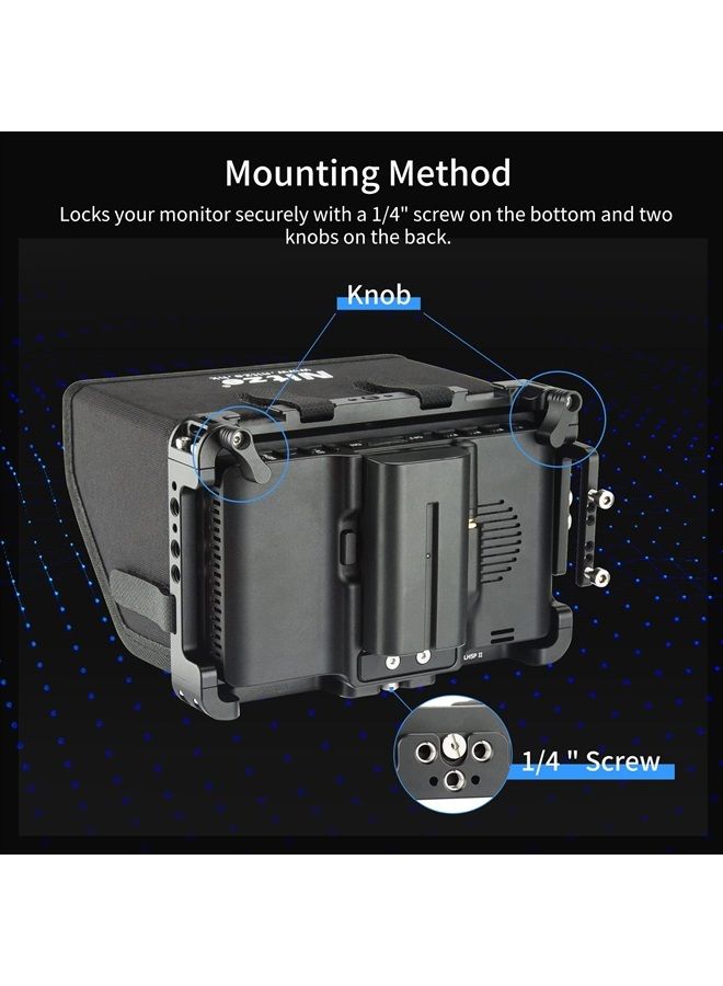 Nitze Cage for PortKeys LH5P / LH5P II 5.5" Monitor with Sunhood and HDMI Cable Clamp - JT-I01B - Image 4