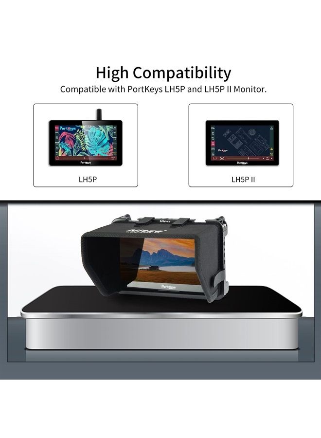 Nitze Cage for PortKeys LH5P / LH5P II 5.5" Monitor with Sunhood and HDMI Cable Clamp - JT-I01B - Image 3