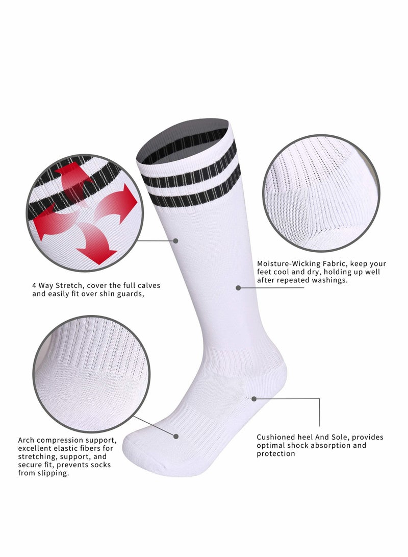 Men's Athletic Soccer Socks - 3 Pairs, Breathable & Moisture-Wicking, One Size Fits All - Image 2