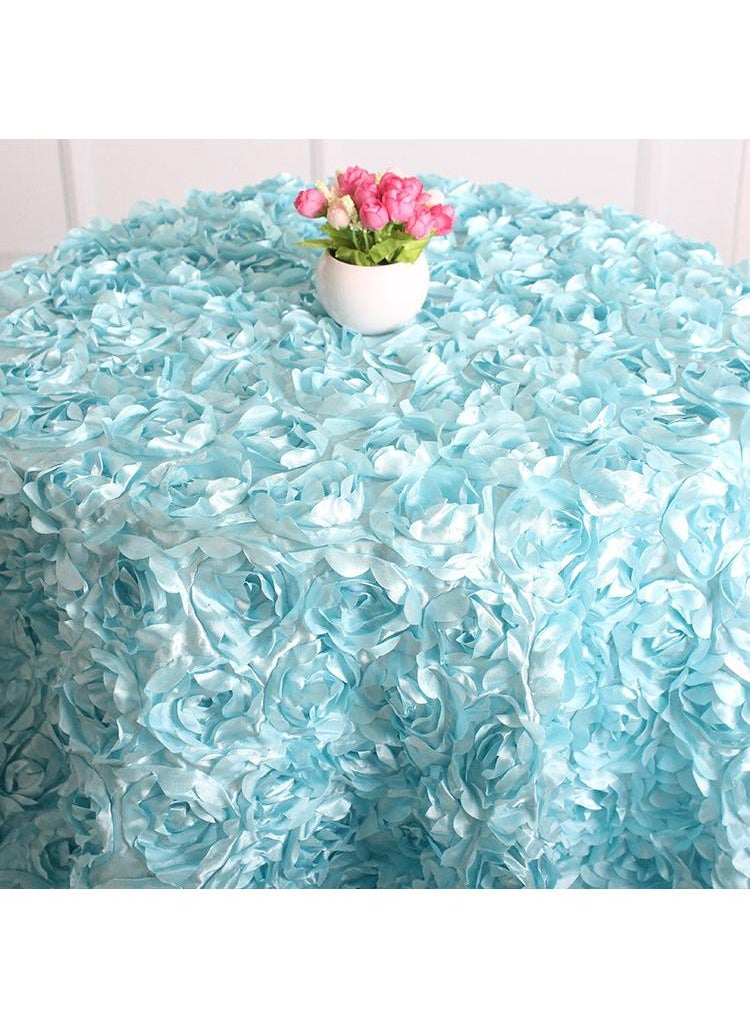 Generic - 3D Rose Table Cloth Hotel Petal Wedding Cake Table Sign-in Table Layout Table Cloth Circle Diameter 1.2m - Image 1