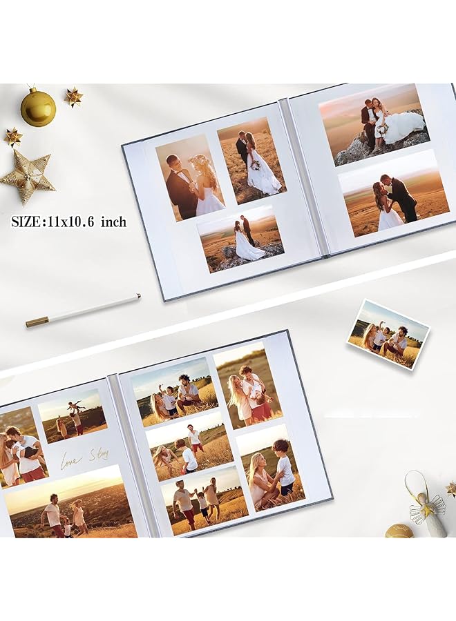 erorex Large Photo Album Self Adhesive Pictures Linen Cover With Window 40 Blank Pages 20 Sheets Diy Scrapbook Album 28Cm X 27Cm Green 120 03 - Image 5