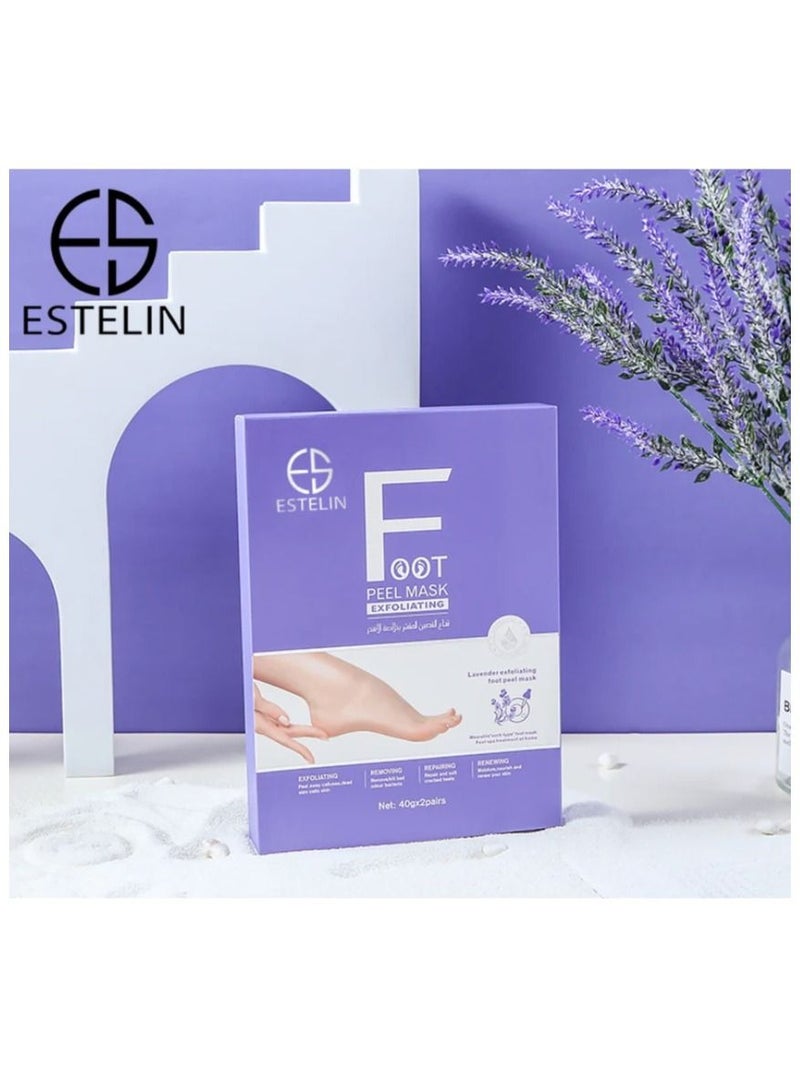 ESTELIN Lavender Exfoliating Foot Peel Mask Spa Socks 40g - Image 1