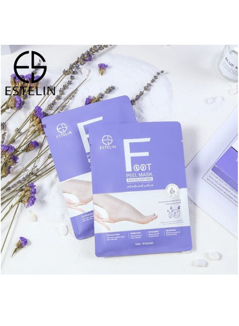ESTELIN Lavender Exfoliating Foot Peel Mask Spa Socks 40g - Image 2