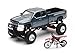 NewRay Chevrolet 4x4 Gray Silverado Pickup Truck wWorking Suspension and Honda Dirt Bike - Image 3