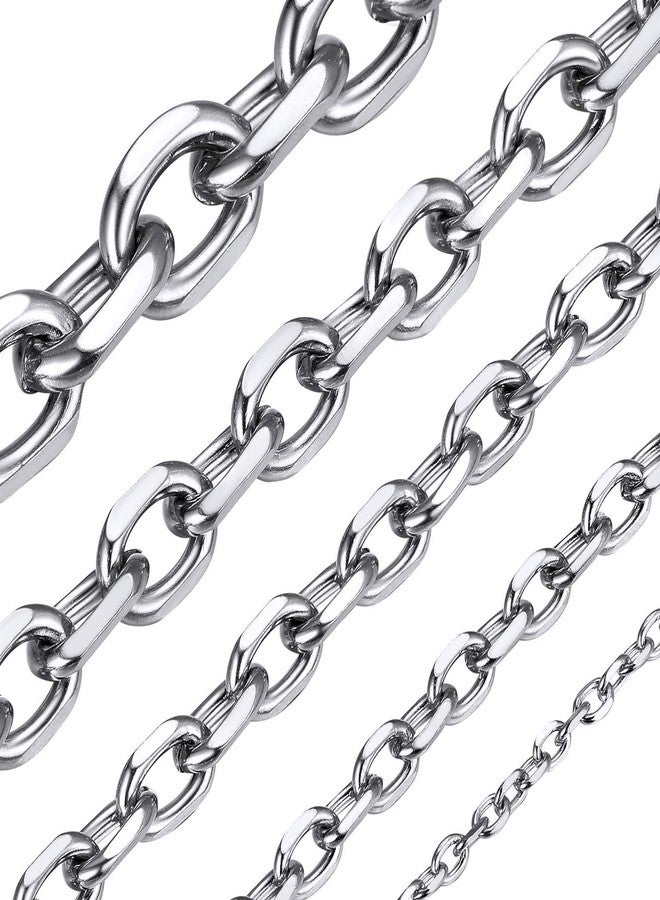 ChainsHouse Stainless Steel Chain 5mm 20inch Mens Rolo Chain Necklace Silver Color - Image 1