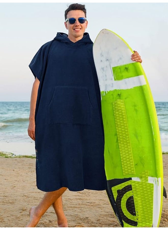 Suncube SUN CUBE Surf Poncho Changing Robe with Hood, Thick Quick Dry Microfiber Wetsuit Changing Towel for Surfing Beach Swim Outdoor Sports Men, Absorbent Wearable Towel Cover Up with Pocket, Navy Blue - Image 2