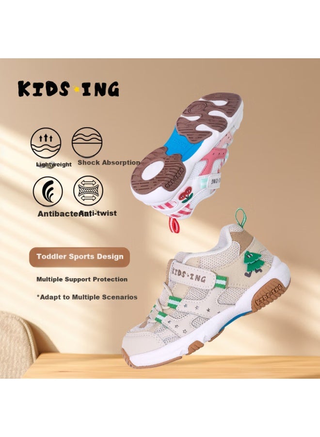 Kids.ing Kaidixing Baby Sneakers, Spring Children's Boys And Girls Walking Shoes, Functional Soft-soled Children's Shoes, Apricot Color, Size 29 - Image 3