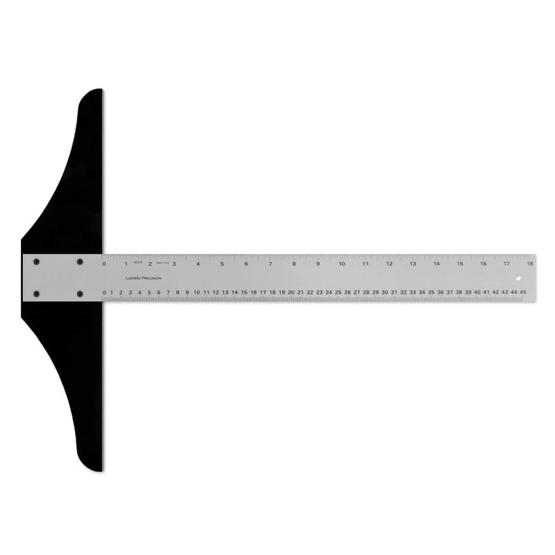 Ludwig Precision Standard Aluminum T-Square for Art Framing and Drafting, 18-inch