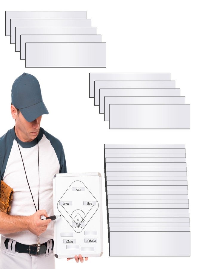 ELEGICKLIP 30 Pcs Magnetic Strips for Baseball Lineup Board Dugout Organization,0.5 x 2.35 Inch Versatile Magnetic Name Lineup Tabs for Easy Team Organization - Image 1