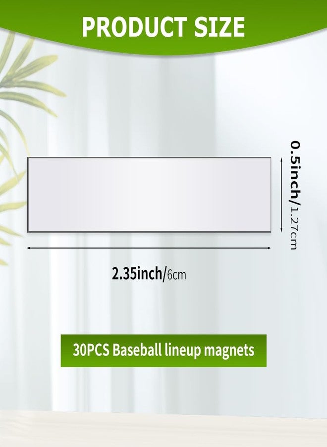 ELEGICKLIP 30 Pcs Magnetic Strips for Baseball Lineup Board Dugout Organization,0.5 x 2.35 Inch Versatile Magnetic Name Lineup Tabs for Easy Team Organization - Image 2