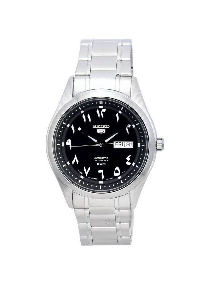 سيكو Seiko 5 Stainless Steel Black Arabic Dial Automatic SNKP21J1