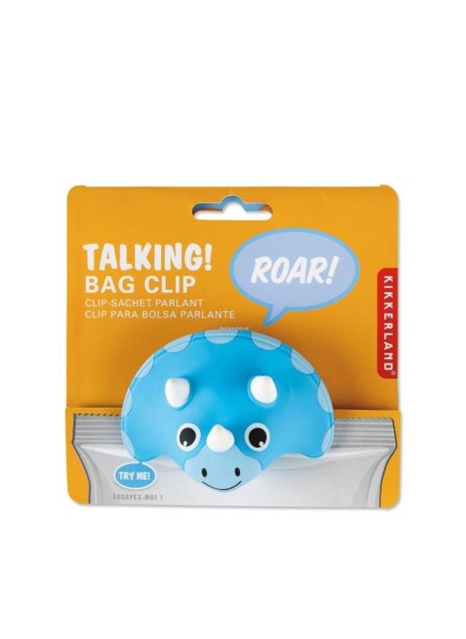 KIKKERLAND Talking Bag Clip Triceratops 