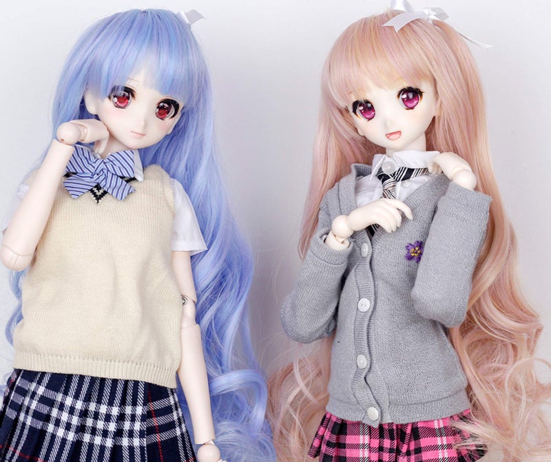 Linfairy Wigs Only 8-9 inch 1/3 BJD Wig Doll Hair SD DZ DD DOD Wig (Flesh Pink) - Image 3