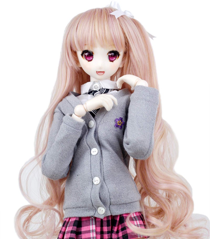 Linfairy Wigs Only 8-9 inch 1/3 BJD Wig Doll Hair SD DZ DD DOD Wig (Flesh Pink) - Image 1