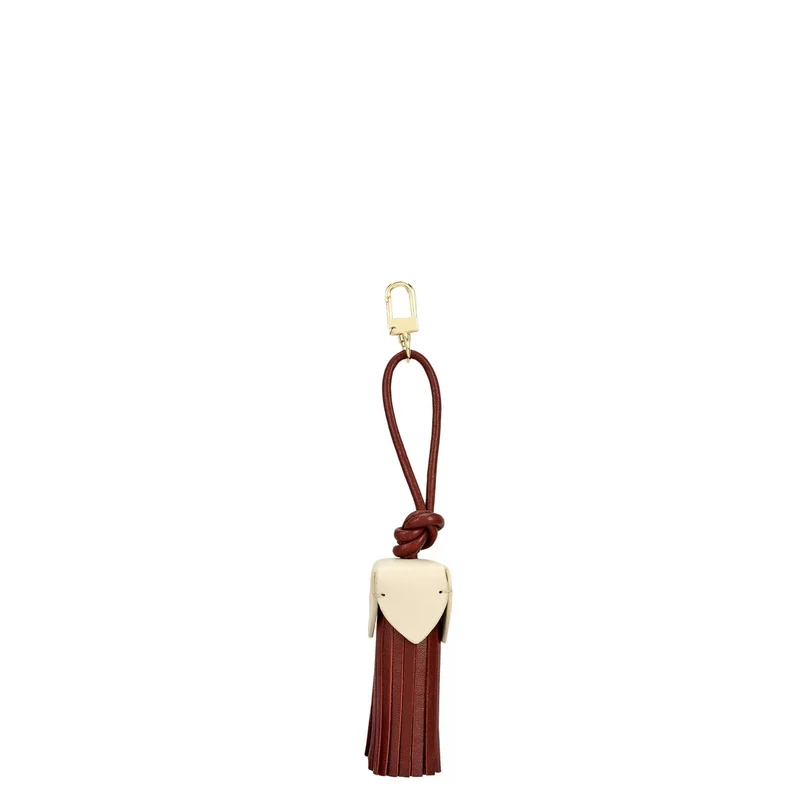 دا ميلانو Plain Leather Bag Hanging - Burgundy